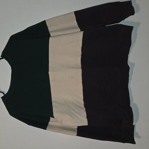 Original Use Green, Cream, And Black Color Block Sweatshirt